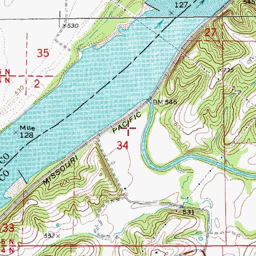 Topographic Map of Isbell (historical), MO