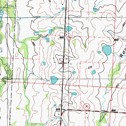 Topographic Map of Greene Springs (historical), MO