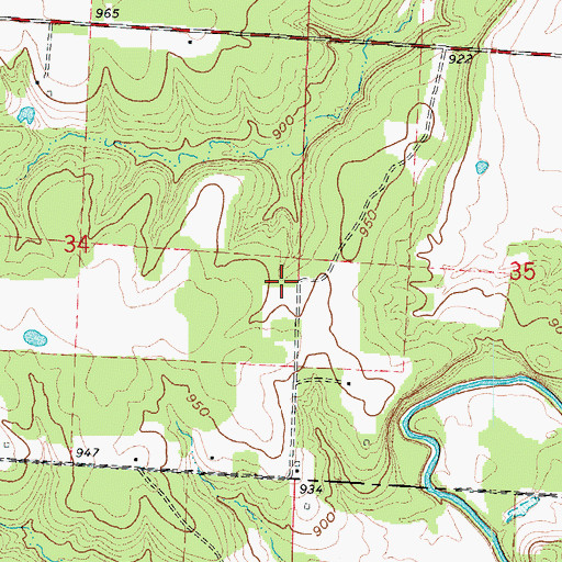 Topographic Map of Zodiac, MO