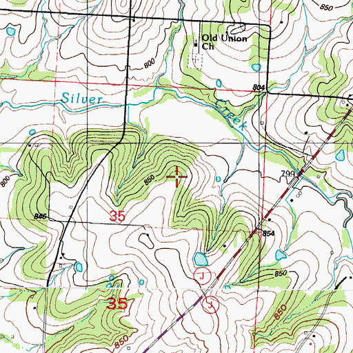 Topographic Map of Graceland, MO