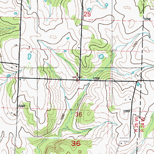 Topographic Map of Hamlet, MO