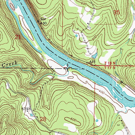 Topographic Map of Warner Creek, AR