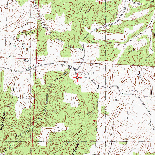 Topographic Map of Arnett, MO
