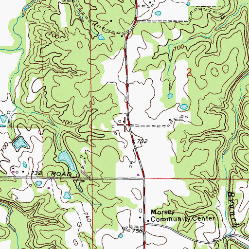 Topographic Map of Morsey (historical), MO