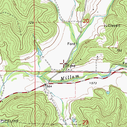 Topographic Map of Abattis (historical), MO
