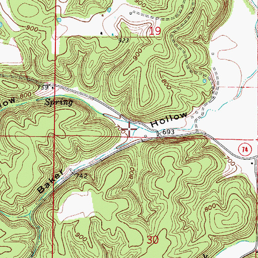 Topographic Map of Warner Hollow, AR
