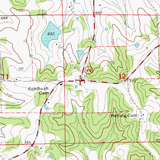 Topographic Map of Senate Grove (historical), MO