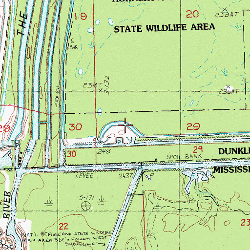 Topographic Map of Branums Point, MO