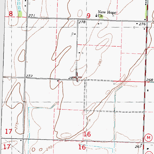 Topographic Map of Moark, MO