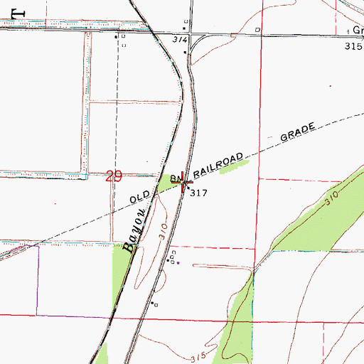 Topographic Map of Rodney, MO