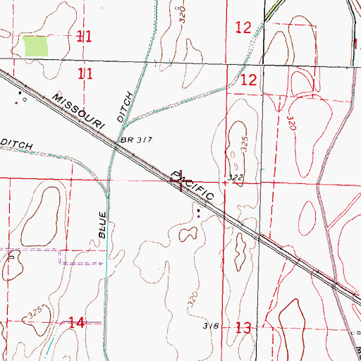 Topographic Map of Melon, MO