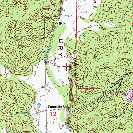 Topographic Map of Alamode (historical), MO