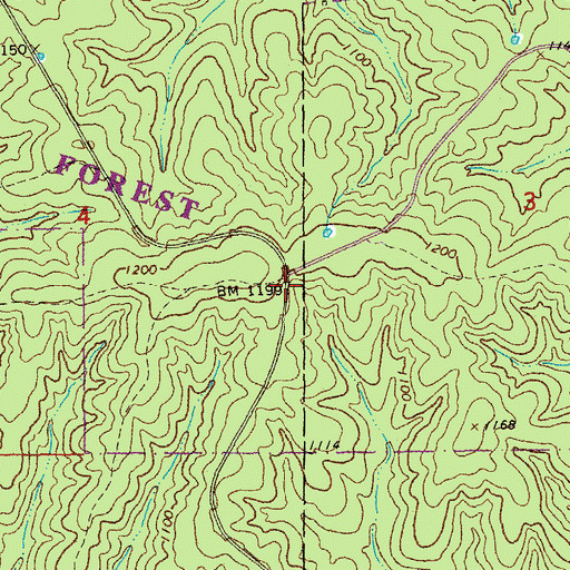 Topographic Map of Daley, MO