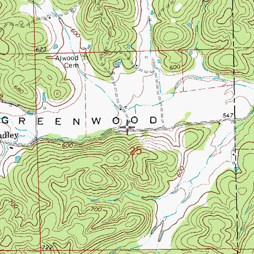 Topographic Map of Duncan, MO