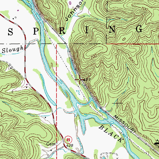 Topographic Map of Gravel Pit, MO