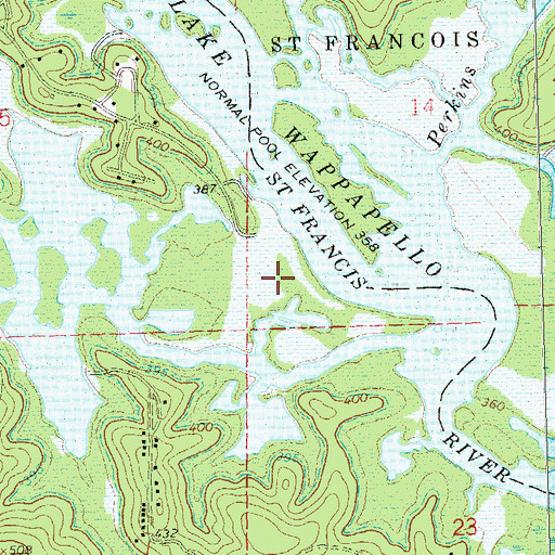 Topographic Map of Wilsons Switch, MO