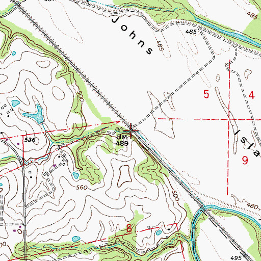 Topographic Map of Dewey (historical), MO
