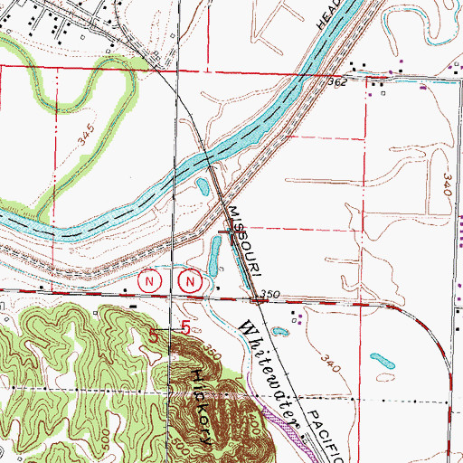 Topographic Map of Deray, MO