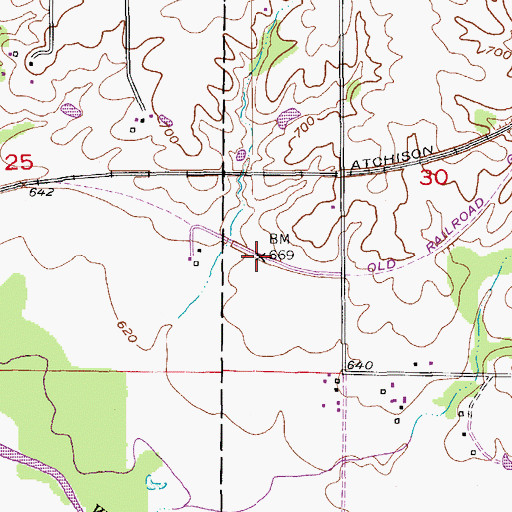 Topographic Map of Cama, MO