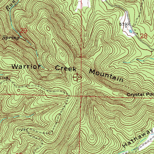 Topographic Map of Warrior Creek Mountain, AR