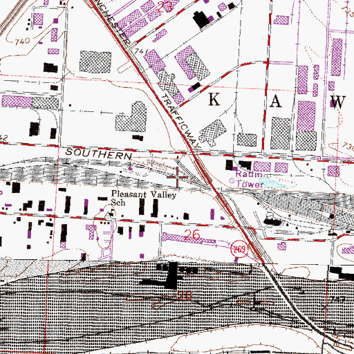 Topographic Map of Coburg, MO