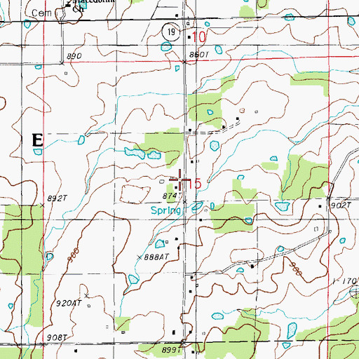 Topographic Map of Woodside, MO