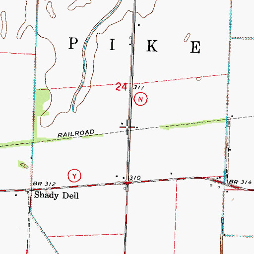 Topographic Map of Durnell, MO
