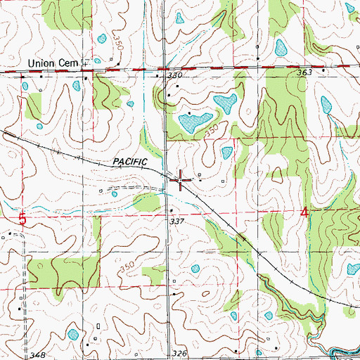 Topographic Map of Sheehan, MO