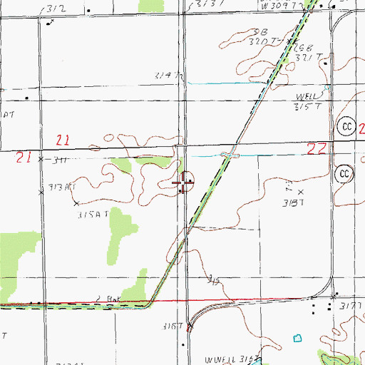 Topographic Map of Celtis, MO