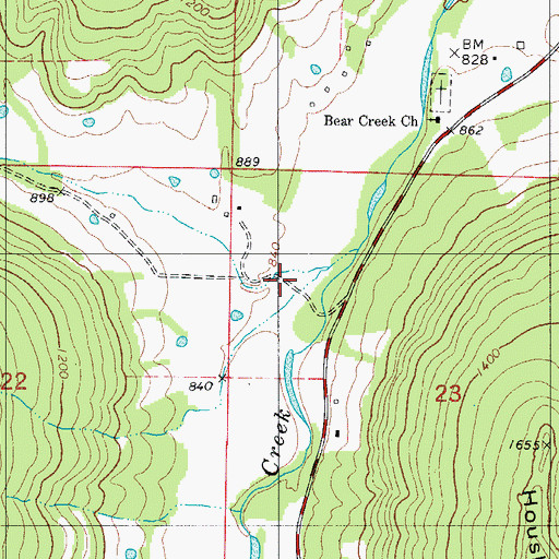Topographic Map of Wassen Hollow, AR