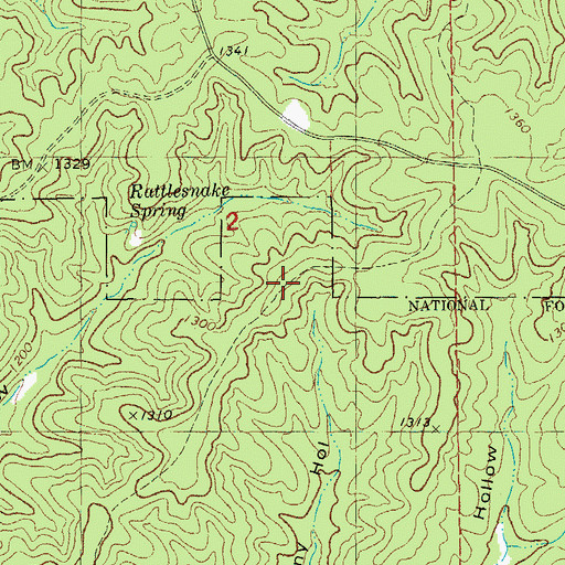 Topographic Map of Ark, MO