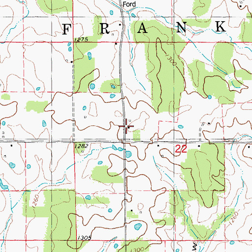 Topographic Map of Fawn, MO