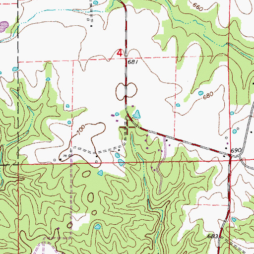 Topographic Map of Blair (historical), MO
