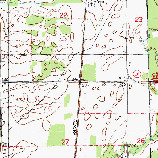 Topographic Map of Mendosa, MO