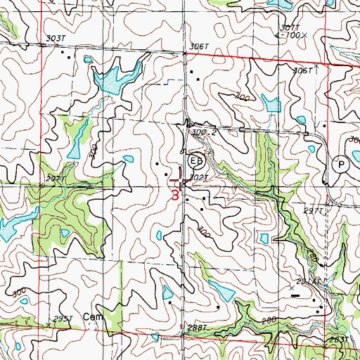 Topographic Map of Effingham, MO