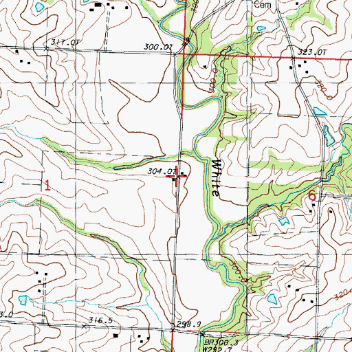 Topographic Map of Whitecloud, MO