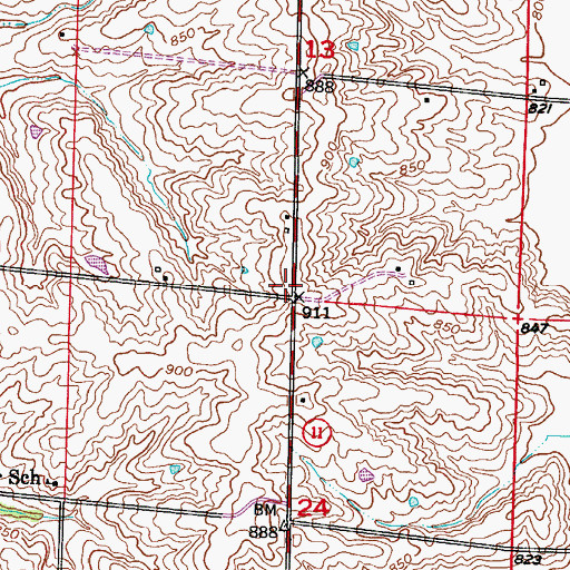 Topographic Map of Hybrid (historical), MO