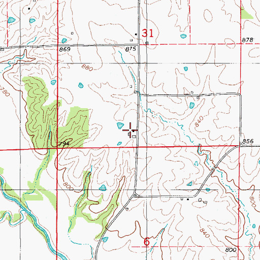 Topographic Map of Vinita, MO