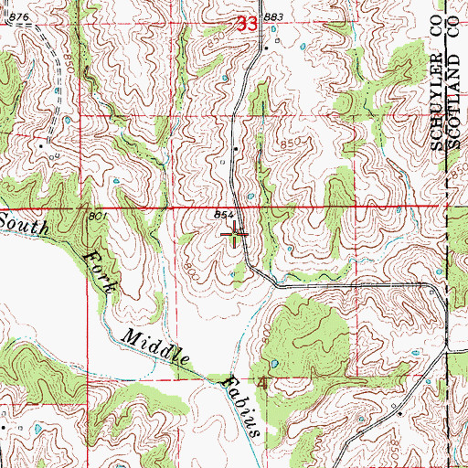 Topographic Map of Pronax (historical), MO