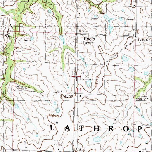 Topographic Map of Plainview, MO