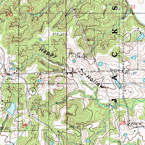 Topographic Map of Silverleaf, MO