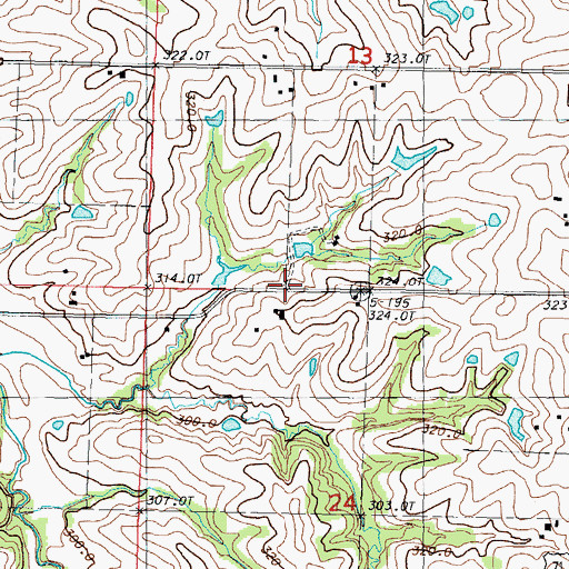 Topographic Map of Nida (historical), MO