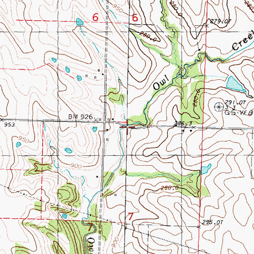 Topographic Map of Parker (historical), MO