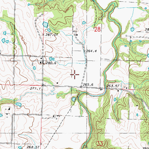Topographic Map of Gridley (historical), MO