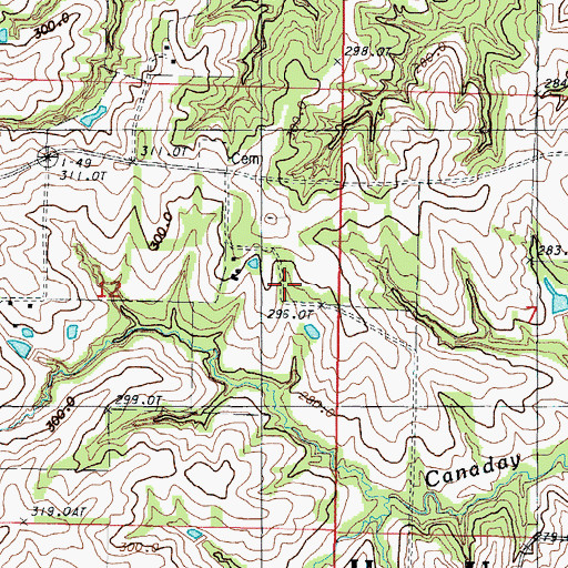 Topographic Map of Voyage (historical), MO