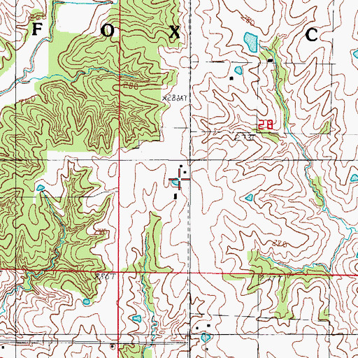 Topographic Map of Bolton, MO