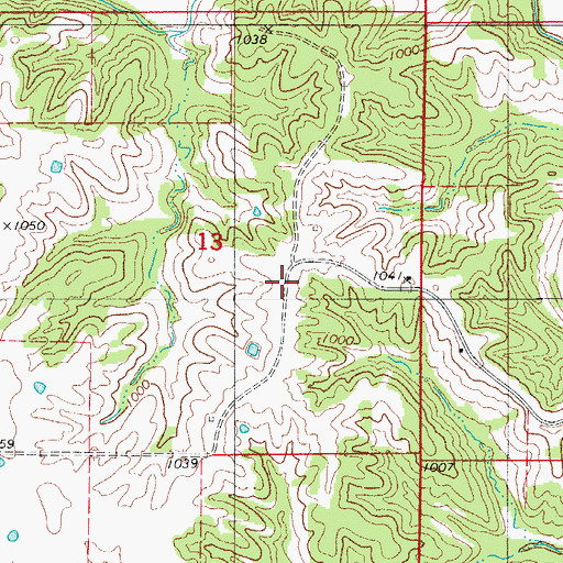 Topographic Map of Brown (historical), MO