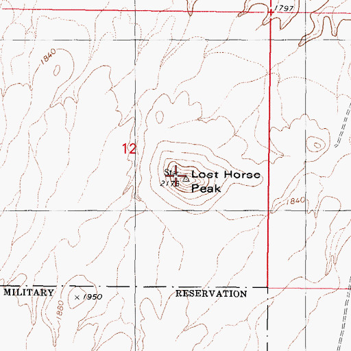 Topographic Map of Lost Horse Peak, AZ