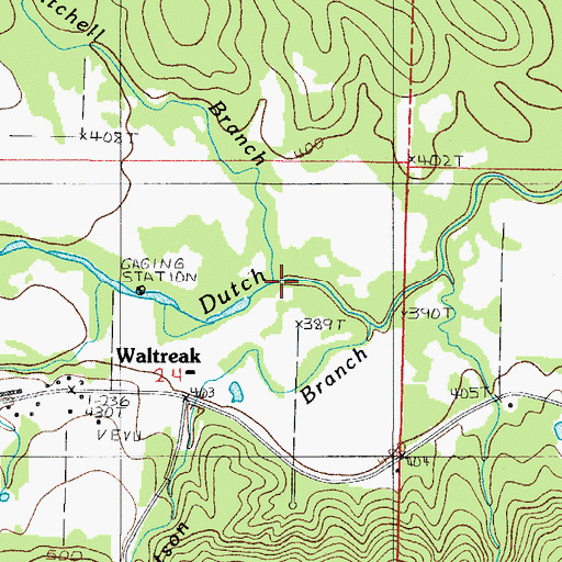 Topographic Map of Watson Branch, AR