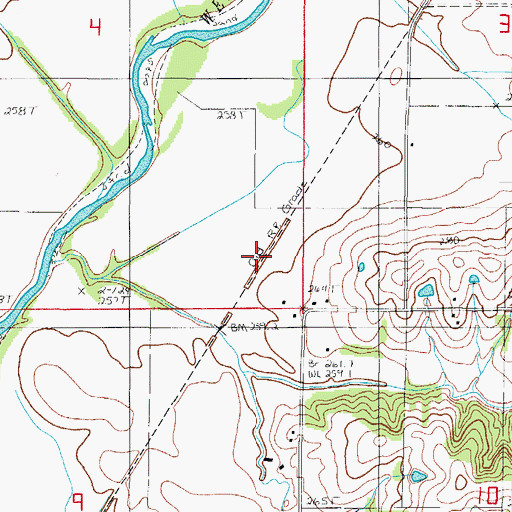 Topographic Map of Alvord (historical), MO